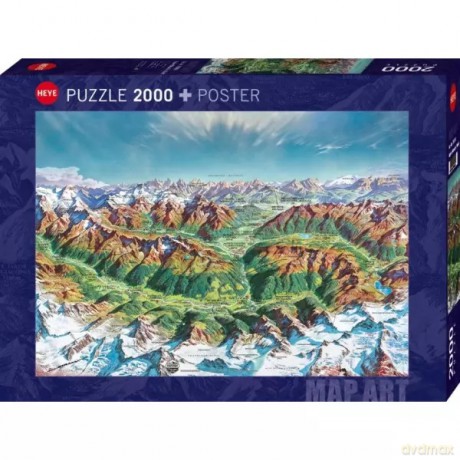 Alpejski świat (Puzzle+plakat), 2000el [PUZZLE]