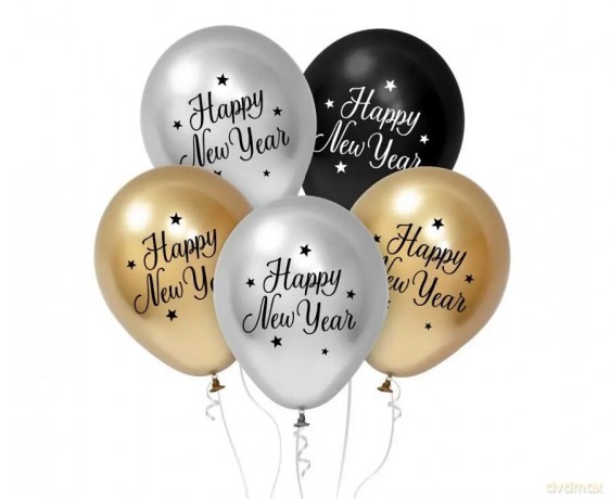 Balony Beauty&Charm Happy New Year, 12/ 5 szt.