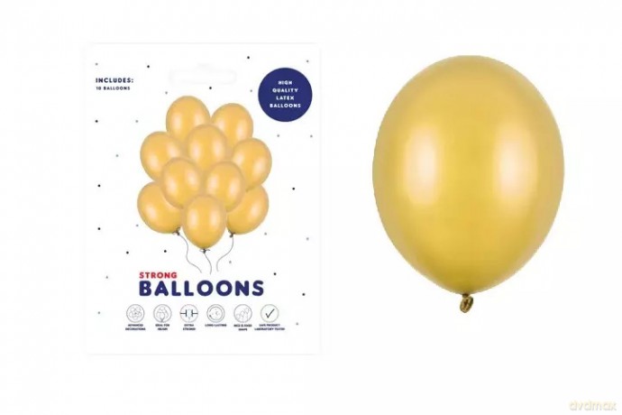 Balony Strong 27cm Metallic Gold 10szt/op 16872