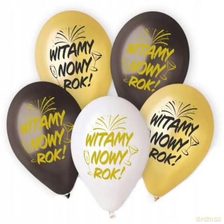 Balony sylwestrowe Godan 33 cm 5 sztuk