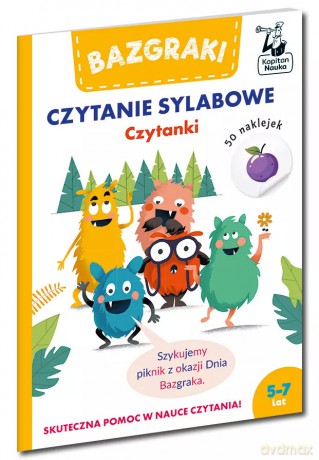 Bazgraki czytają trudne wyrazy. Czytanie sylabowe część 3. Czytanki. Kapitan Nauka [KSIĄŻKA]