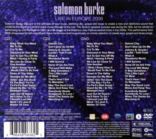 Solomon Burke: Live In Europe 2006 [2CD]+[DVD]