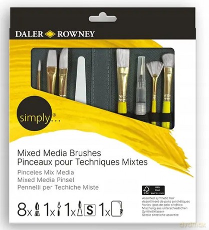 Daler Rowney Simply zestaw pędzli Mix Media - w piórniku