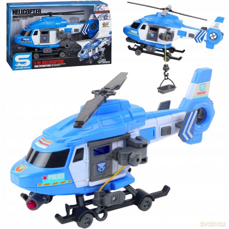 Helikopter Transportowy Śmigłowiec Ratunkowy Światło Dźwięk Dla Dzieci
