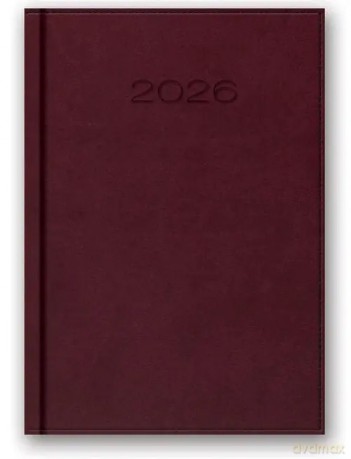 Kalendarz 2026 B6 dzienny Vivella Bordowy [KALENDARZ]
