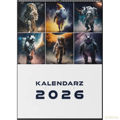 Kalendarz zwierzęta w kosmosie 2026 - Kołosowski Szymon [KALENDARZ]
