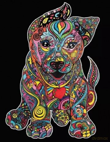Kolorowanka Welwetowa Colorvelvet 47x35 cm Szczeniak [KSIĄŻKA]
