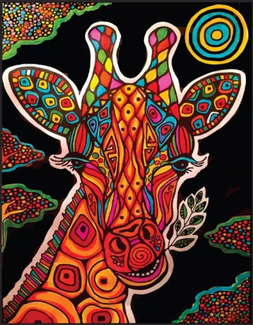 Kolorowanka welwetowa Colorvelvet 47x35 cm Żyrafa [KSIĄŻKA]