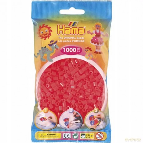 Koraliki Hama 1000 neonowy Czerwony 207-35