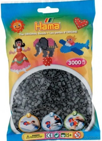 Koraliki Hama MIDI 3000 201-71 Ciemny Popielaty