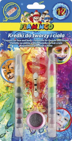Kredki do twarzy i ciała przekładane 12 kolorów