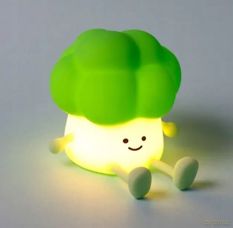 Lampka nocna LED ze stojakiem na telefon - Foodiemals Brokuł