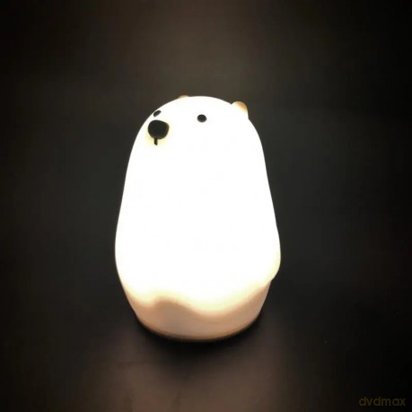 Lampka nocna LED zmieniajaca kolory miś polarny