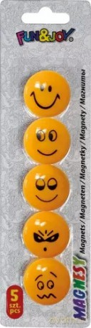 Magnes Okr 29 Emotki Pom 5szt B/c