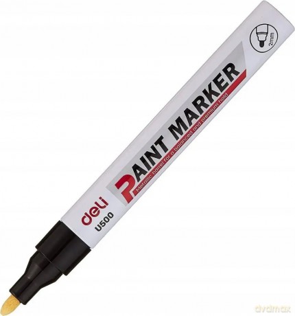 Marker olejowy czarny olejny Deli, okrągły 2mm wodoodporny uniwersalny