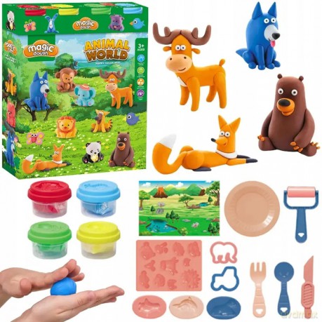 Masa Plastyczna Do Zabawy Magiczna Plastelina Foremki Zwierzęta Piankolina