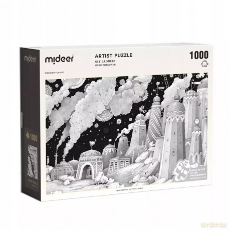 MIDEER 1000 el. Artystyczne dla Dzieci z Klejem Mideer - Płynące wieżowce [PUZZLE]