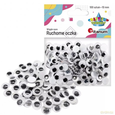 Oczy ruchome samoprzylepne 10mm, 100 sztuk