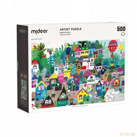 Puzzle 500 elementów Artystyczne dla Dzieci z Klejem Mideer - Kocitopia [PUZZLE]