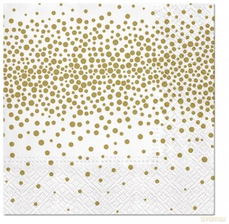 Serwetki świąteczne złote confetti 33x33 cm (20 sztuk)