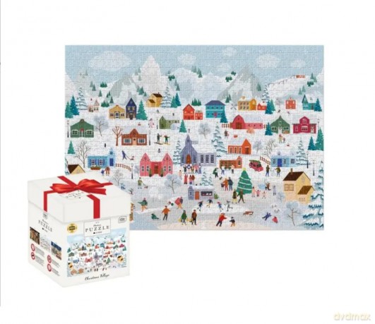 Świąteczne Puzzle 1000 Elementów Christmas Village Box Pudełko [PUZZLE]