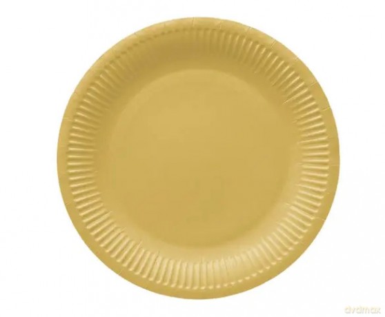 Talerze papierowe Round 18 cm, złote (8 sztuk)