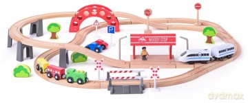 WOODYLAND Drew.kolejka el.lokom.wiadukt 60el 30647