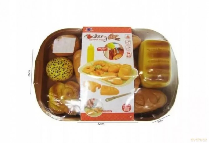 Zestaw Kuchenny Chleb Bułki Pieczywo Do Zabawy Na Tacy Dla Dzieci