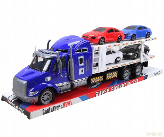 Zestaw Laweta Pomoc Drogowa Transporter 4 Pojazdy Auto Samochód Sportowy