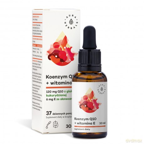AURA HERBALS Koenzym Q10 + witamina E Suplement diety Krople 30 ml
