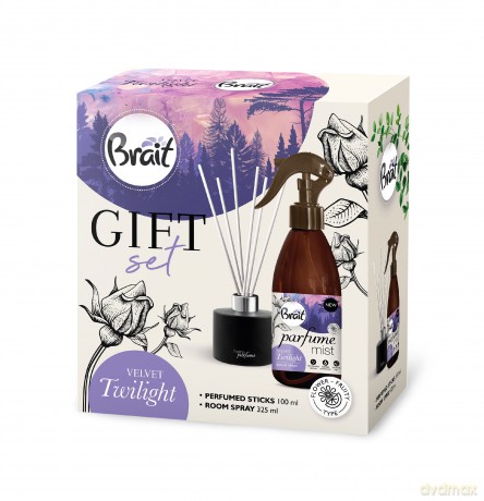 BRAIT Zestaw prezentowy Velvet Twilight (pachnące patyczki 100ml + perfumowana mgiełka do wnętrz 325ml)