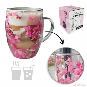 ECARLA Szklanka termiczna z kwiatami w środku SZK101 300 ml