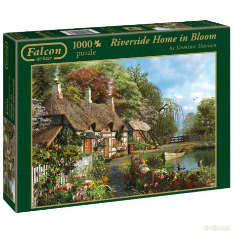 JUMBO 1000 EL. Dom nad rzeką w kwiatach [PUZZLE]