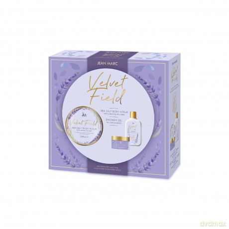 JEAN MARC Zestaw prezentowy damski Velvet Field (Żel pod prysznic 250ml + Scrub do ciała 200ml)