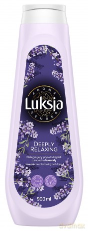 LUKSJA Aroma Senses Deeply Relaxing Pielęgnujący płyn do kąpieli o zapachu lawendy 900 ml