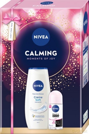 NIVEA Zestaw prezentowy damski Calming (Żel pod prysznic 250ml + Antyperspirant roll-on 50ml)