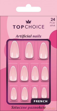 TOP CHOICE Sztuczne paznokcie Long Almond Frech 1 op. - 24 szt.