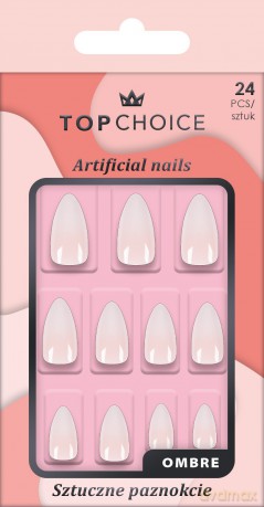 TOP CHOICE Sztuczne paznokcie Long Almond Ombre 1 op. - 24 szt.