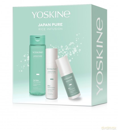YOSKINE Zestaw prezentowy Japan Pure Rice Infusion (Krem do twarzy 50ml + Serum do twarzy 30ml + Esencja 200ml)