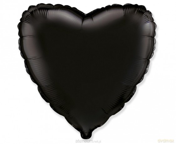 Balon foliowy 46 cm Serce czarne