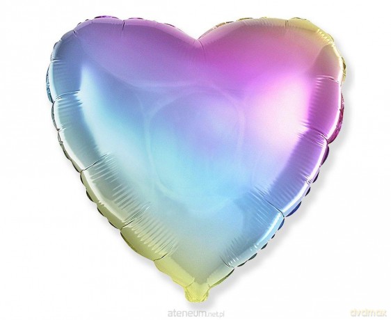 Balon foliowy 46 cm Serce gradient pastelowy