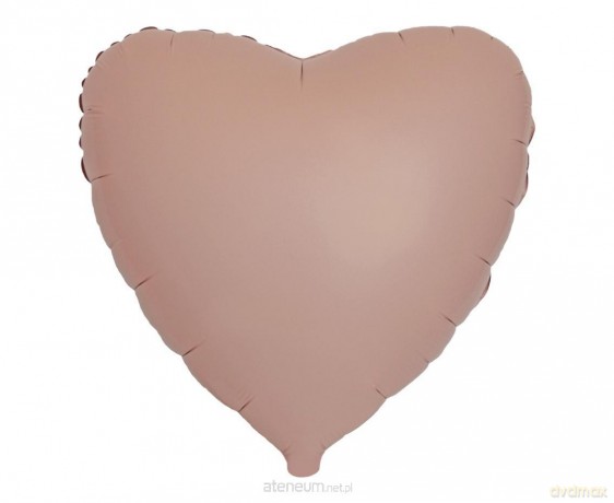 Balon foliowy 46 cm Serce matowe Vintage Rose