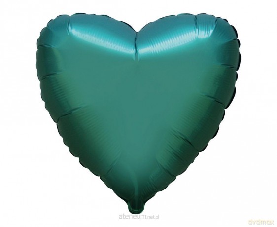 Balon foliowy 46 cm Serce satynowe zielone