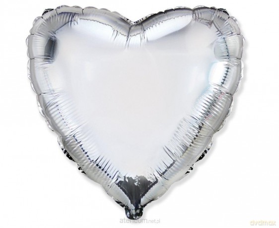 Balon foliowy 46 cm Serce srebrne