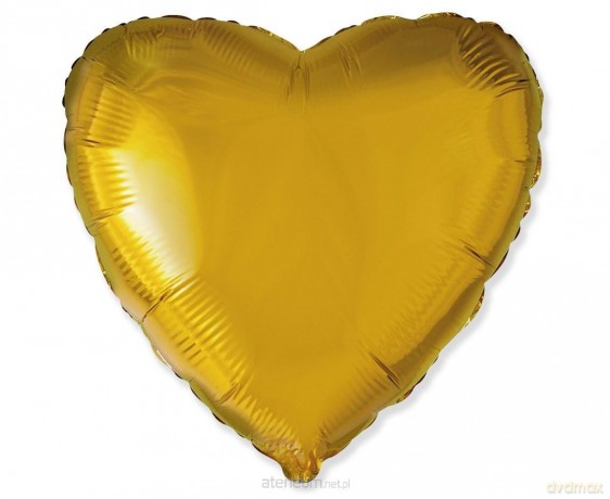 Balon foliowy 46 cm Serce złote