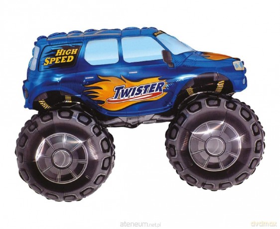 Balon foliowy 61 cm Samochód Twister niebieski