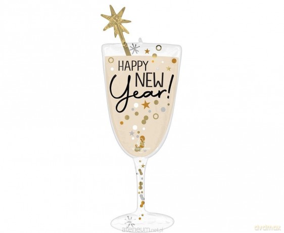 Balon foliowy Super Shape Bubbly New Year Glass