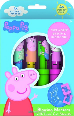 Dmuchane markery Świnka Peppa 6 kolorów