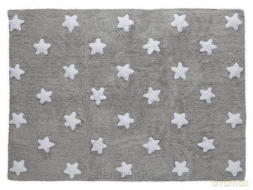 Dywan Bawełniany Grey Stars White 120x160 cm