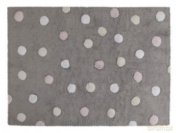 Dywan bawełniany Topos Tricolor Grey Pink 120x160